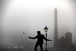 LIVERPOOL, ENGLAND - DECEMBER 28: Fog shrouds...