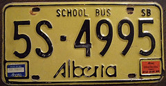 ALBERTA 1975-84 (SB) SCHOOL BUS plate and stickers