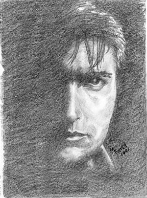 Drawing of actor Charlie Sheen made with graph...