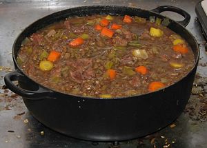 lamb stew with leeks, lentils, yellow (heirloo...