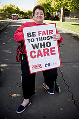 Caregiver joins her striking caregivers Caregiver joins her striking caregivers